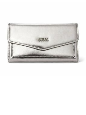 GUESS Silver Metallic Envelope Clutch